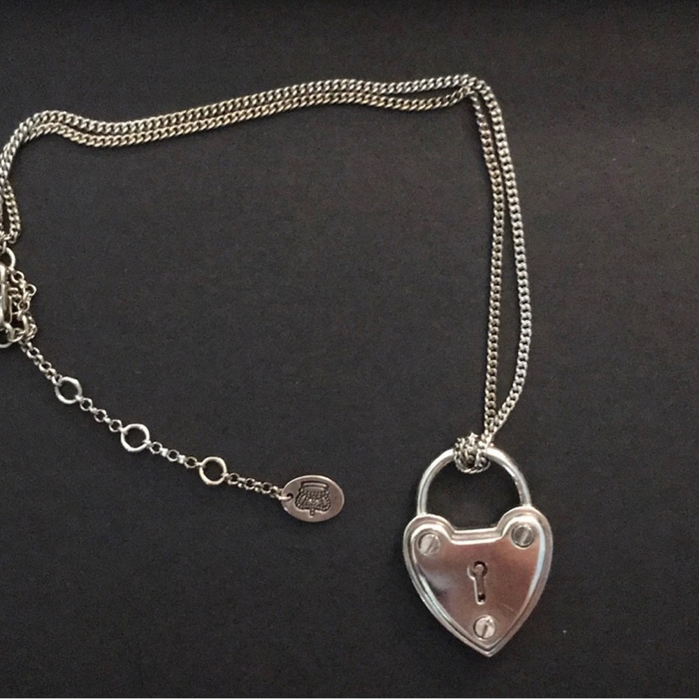 Juicy Couture Totally Secure Heart Lock Silver Necklace